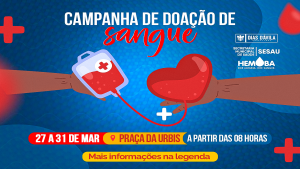 Prefeitura convida população para doar sangue no Hemóvel que estará em Dias d'Ávila nos próximos dias